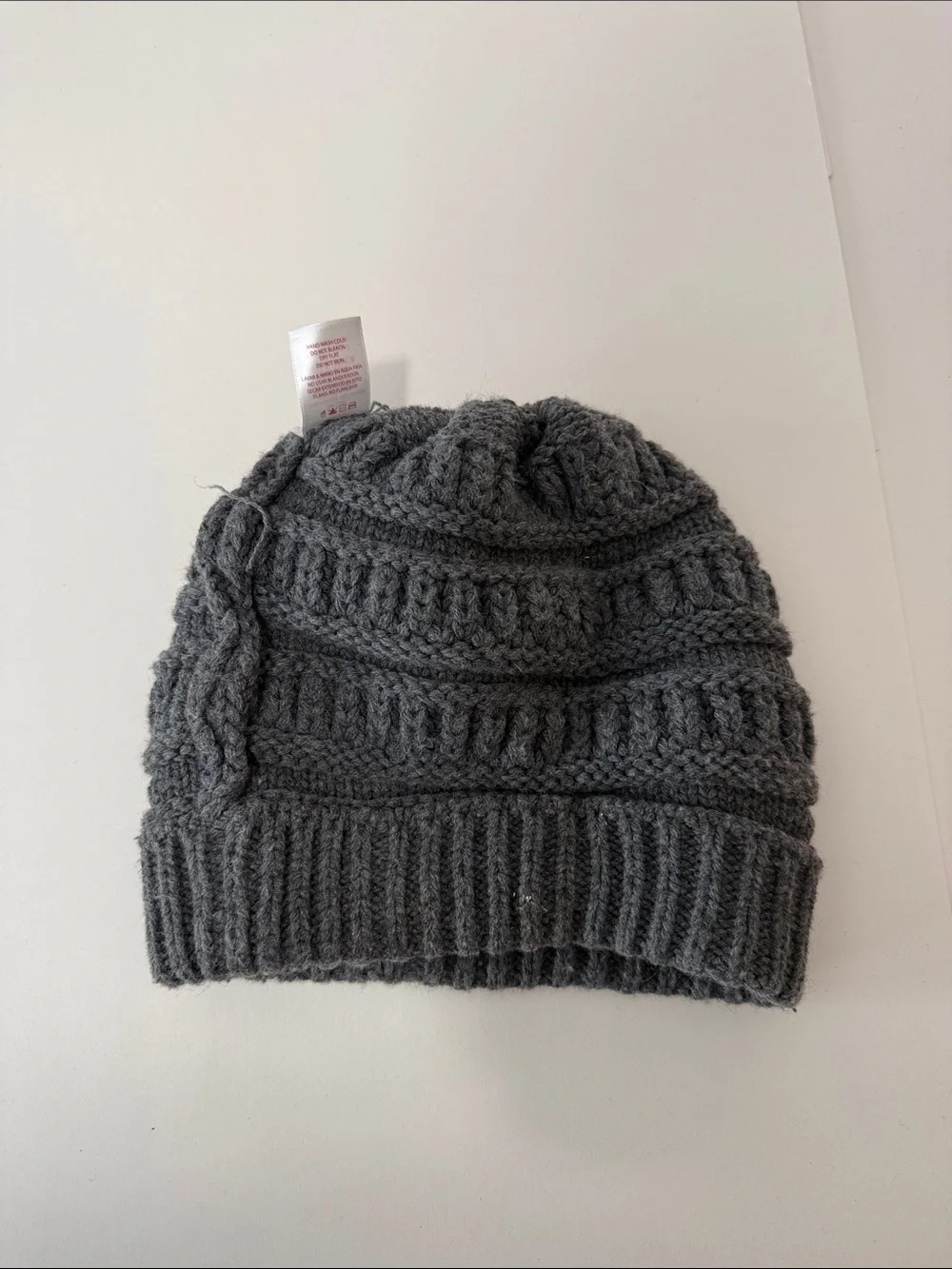 Charcoal Grey Heather Knit Beanie - One Size